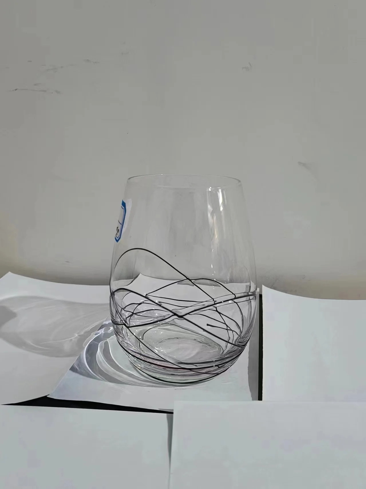 110z Cheap factory wholesale lead-free clear Glass cups Whisky wine glass custom pattern logo