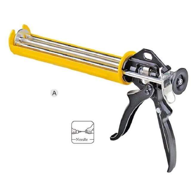 High quality  9inch   powder coated  manual three rods cordless sealant caulking gun