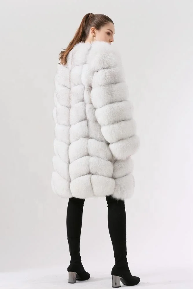 QIUCHEN- QC1885 NEW arrival high quality real fox fur coat jacket 90cm long women winter warm coat