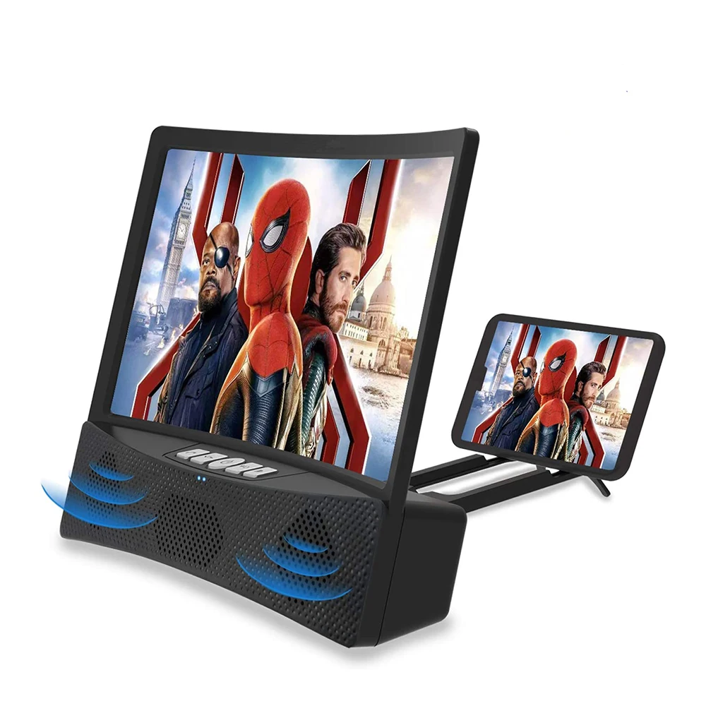 New Electronics Gadgets 12 inch  3D  Cell phone screen Magnifier pantalla amplificadora Double Portable  Bluetooth speaker