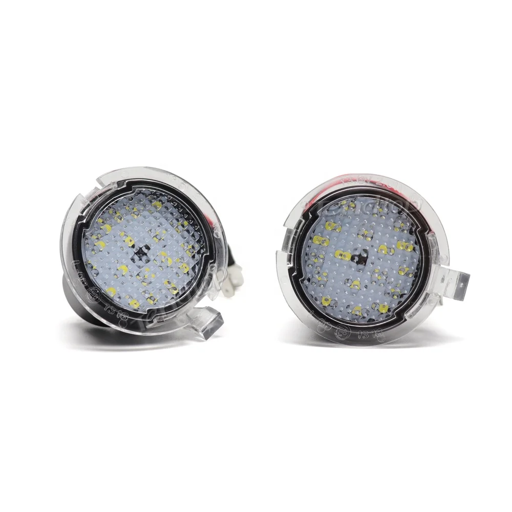 White Car Lamp Under Rearview Mirror Puddle Lights For Ford F150 Raptor Edge Explorer Flex Fusion Lincoln Navigator Mark LT MKX