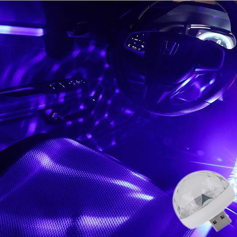 interior Car colorful magic ball lamp DJ disco mini light usb led car atmosphere lights