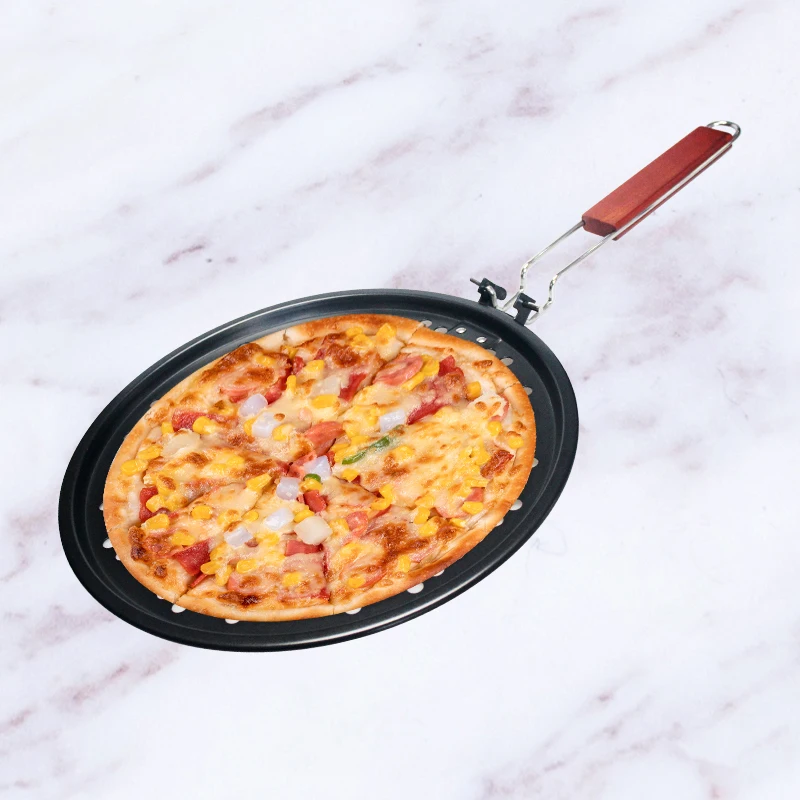 High Quality Non Stick pizza tool Round Carbon Steel pizza pan