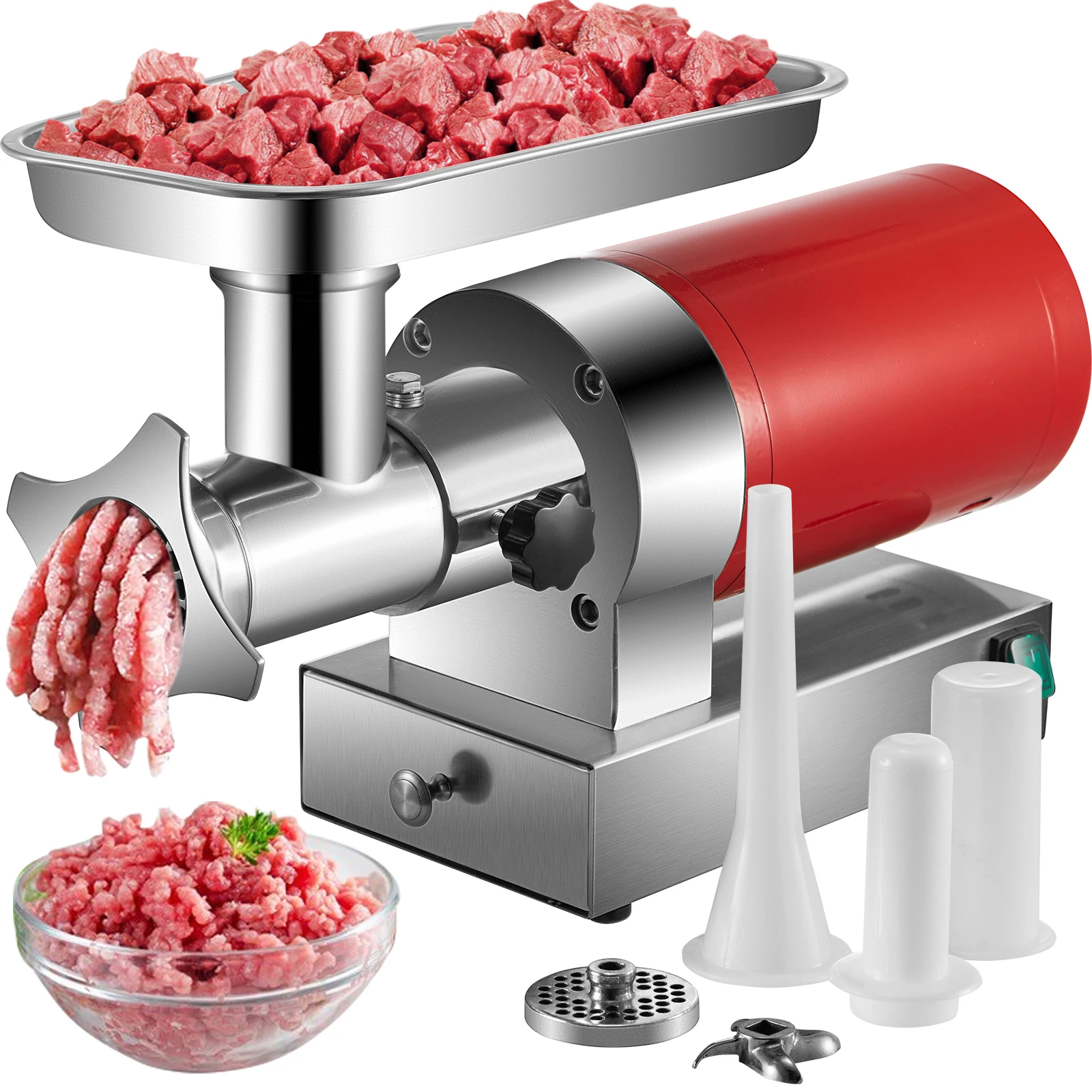 1100W Red Strong Performance Electric Meat Grinder Machine Electric Meat Mincer