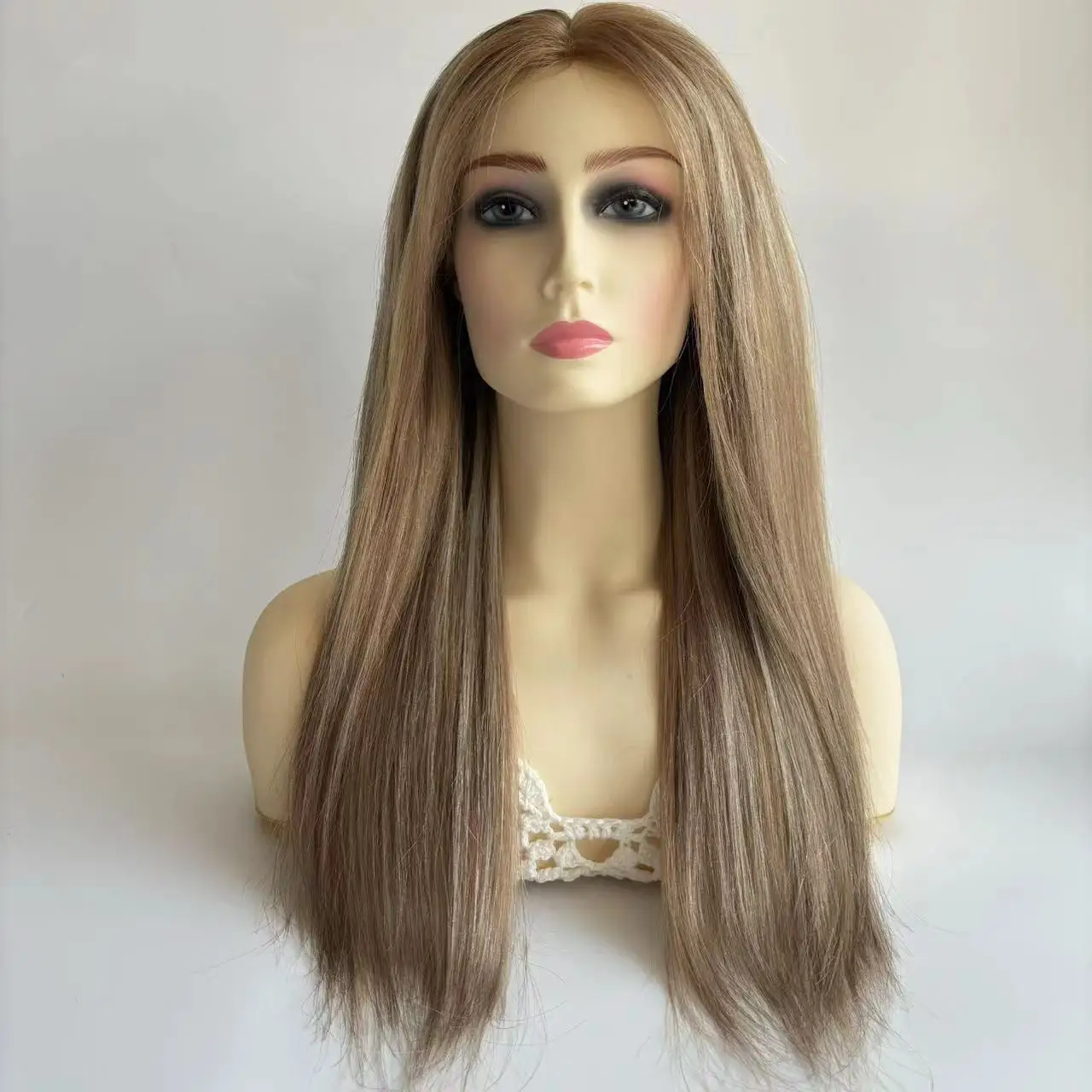Full Lace And PU Medical Wig Virgin European Human Hair Cuticle Aligned Glueless Medical Grade Wig For White Women