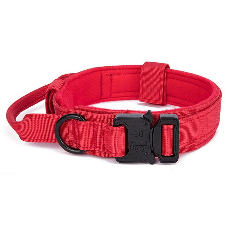 Heavy Duty Strong Nylon Adjustable Designer Tactical Wide Dog Collar With Metal Buckle