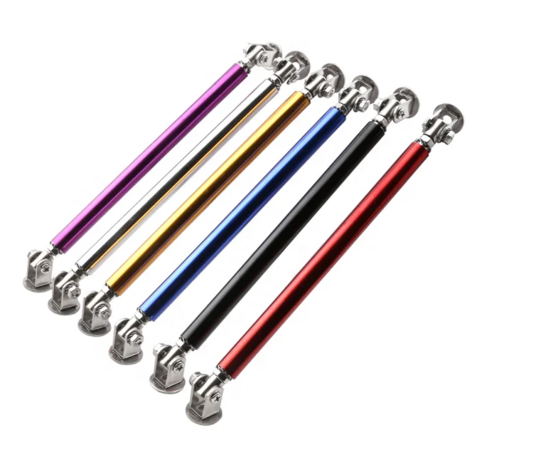 2PCS 75mm 100mm 150mm 200mm Adjustable Racing Front Bumper Lip Splitter Strut Tie Rod Bar Support Kit Car Styling Multicolor