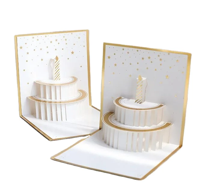3D Gilding greeting cards Hand-written three-dimensional birthday card customization  wedding invitations