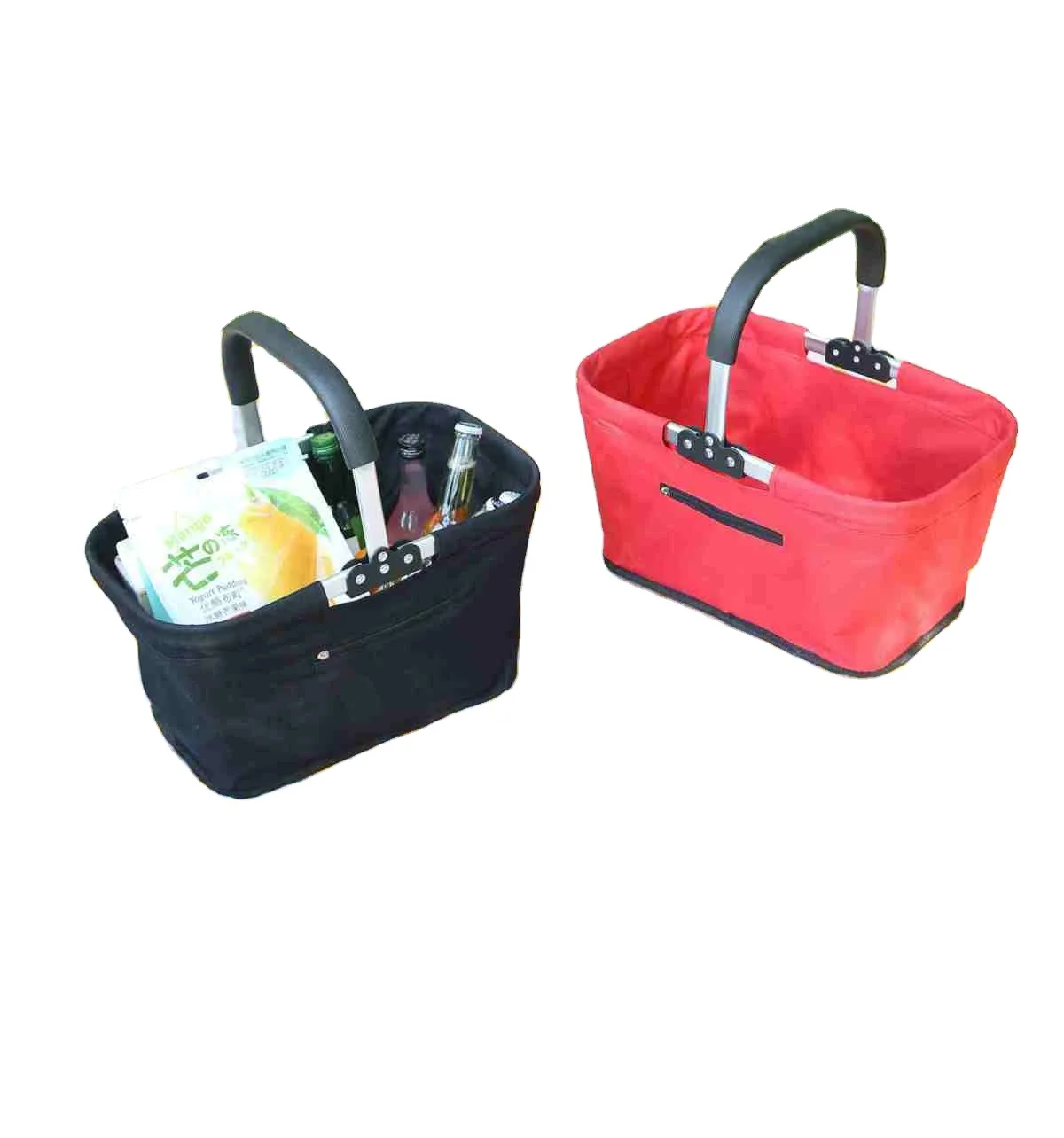Wholesale Customized Foldable Shopping Handheld Basket Reusable Metal Storage Shopping Baskets