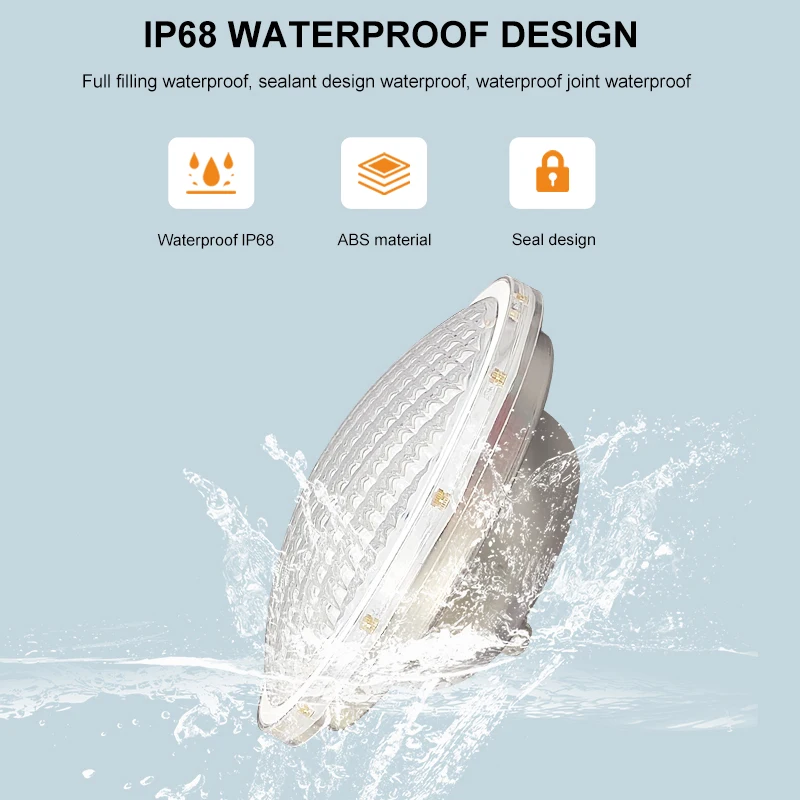 New 304 Stainless Steel 18W 24W Waterproof IP68 Led Underwater Par 56 Rgb Smart Underwater Lighting Swimming Pool Light