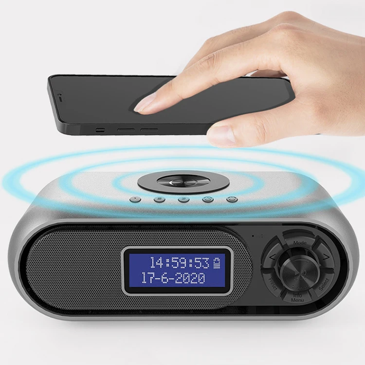 Новые низкочастотные динамики Шаба WD-300 DAB FM радио часы с будильником Беспроводная зарядное устройство карты плеер активных вечерние портативный 5 1 BT большой