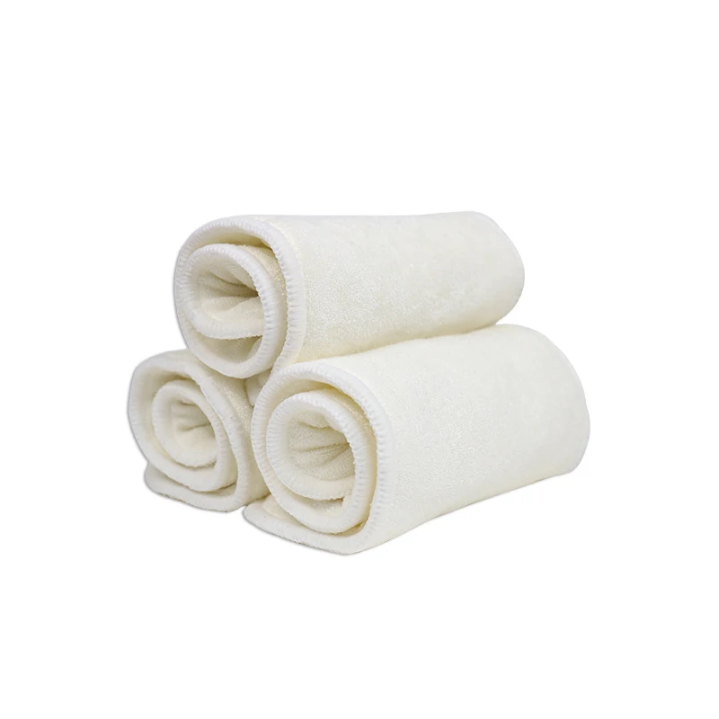 Washable Reusable Absorbent Soft Baby Diapers Cloth Diaper 4 Layers Pure Bamboo Insert Pad for Baby Nappies