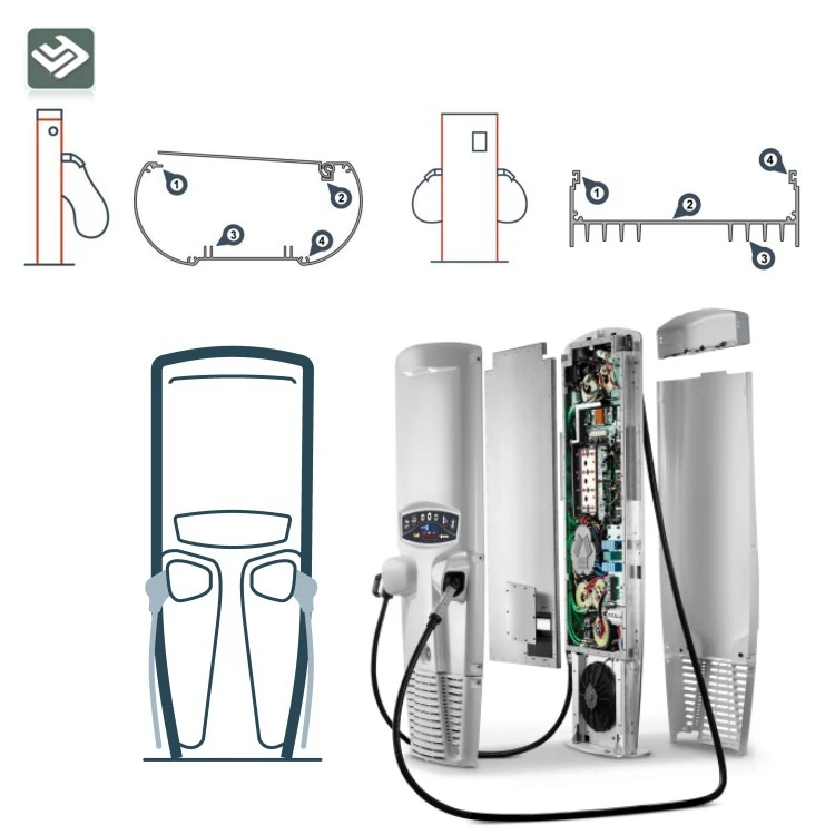 Fast Delivery Aluminum ev charger enclosure wall mounting control waterproof metal aluminum enclosure box for EV charger
