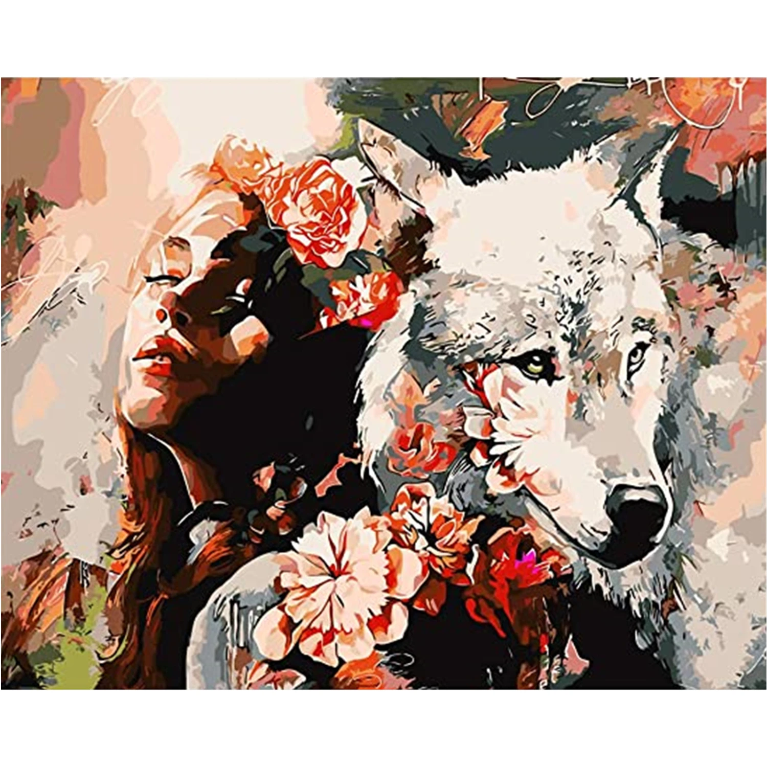 New Product Diamond Painting Stickers Beauty and Wolf Canvas Full Drill Mosaic Picture Diamond Embroidery Home wall Decor
