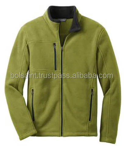 
Olive Green Fleece Jacket With Three Pockets 100% Polyester & Fleece Reversible 