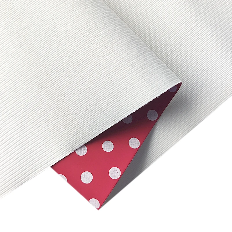 White Dot Pattern Printed Artificial Upholstery Fabric Matte Color PU Decorative Synthetic Leather For Bag/Bow/Shoe DIY Craft