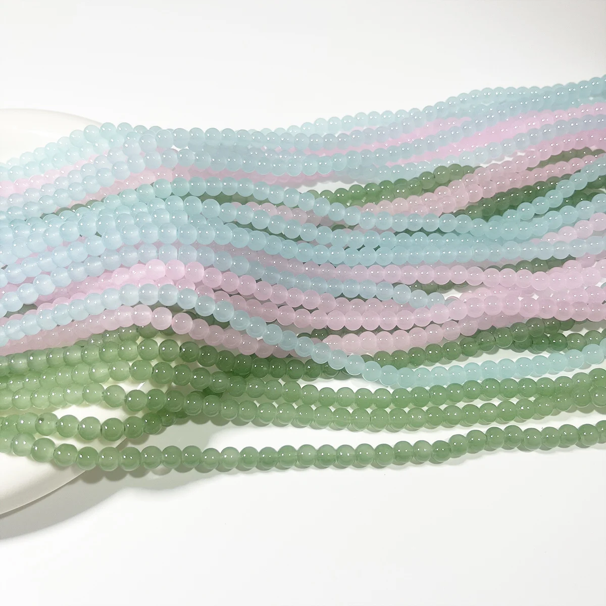 140Pcs/Strand 6mm Colorful Glass Beads Round Loose Spacer Beads for DIY Bracelet Necklace Jewelry Making Accessories