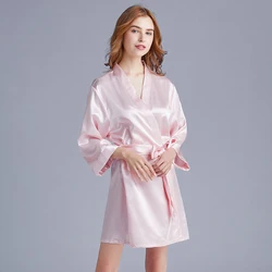 Wholesale Embroidery Bride Robe Satin Silk Bridesmaid Luxury Robe For Wedding Party