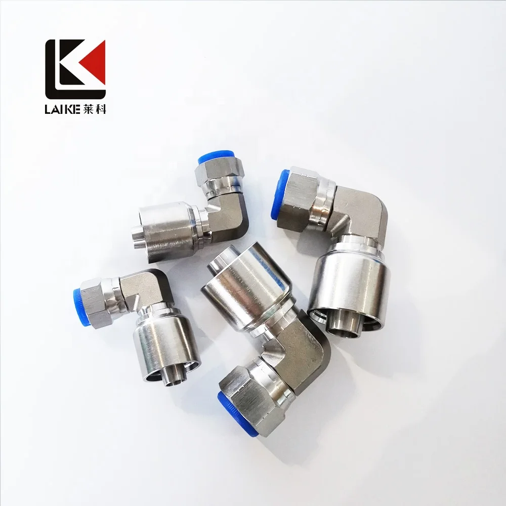 Stainless Steel One Piece Hydraulic Hose Fitting Parker 43 Series Straight Elbow Compact in NPT JIC ORFS BSP METRICE DIN