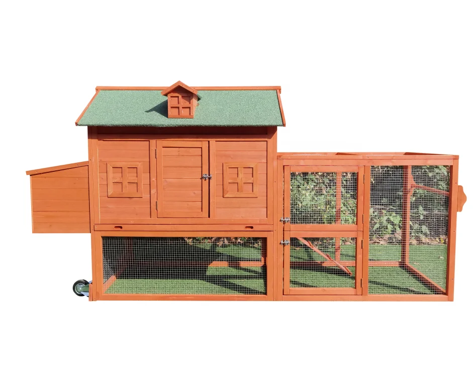 wooden chicken coop with wheels