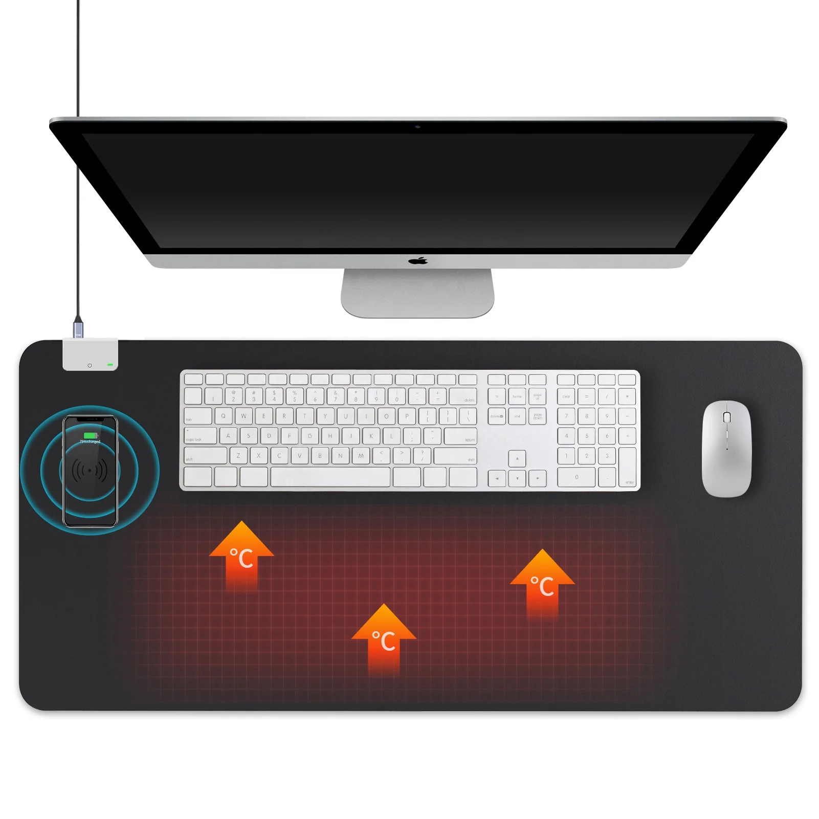 
Large Intelligent Heated Warm Writing Desk Pad Wireless Charger Office Mouse pad 