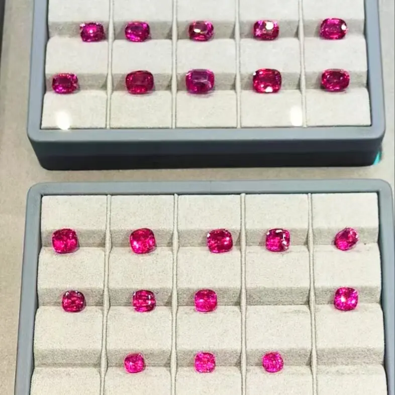 Wholesale Price Lab Grown Hot Pink Sapphire Emerald Red Ruby Loose Created Round Cushion Oval Gemstone for Jewelry Making