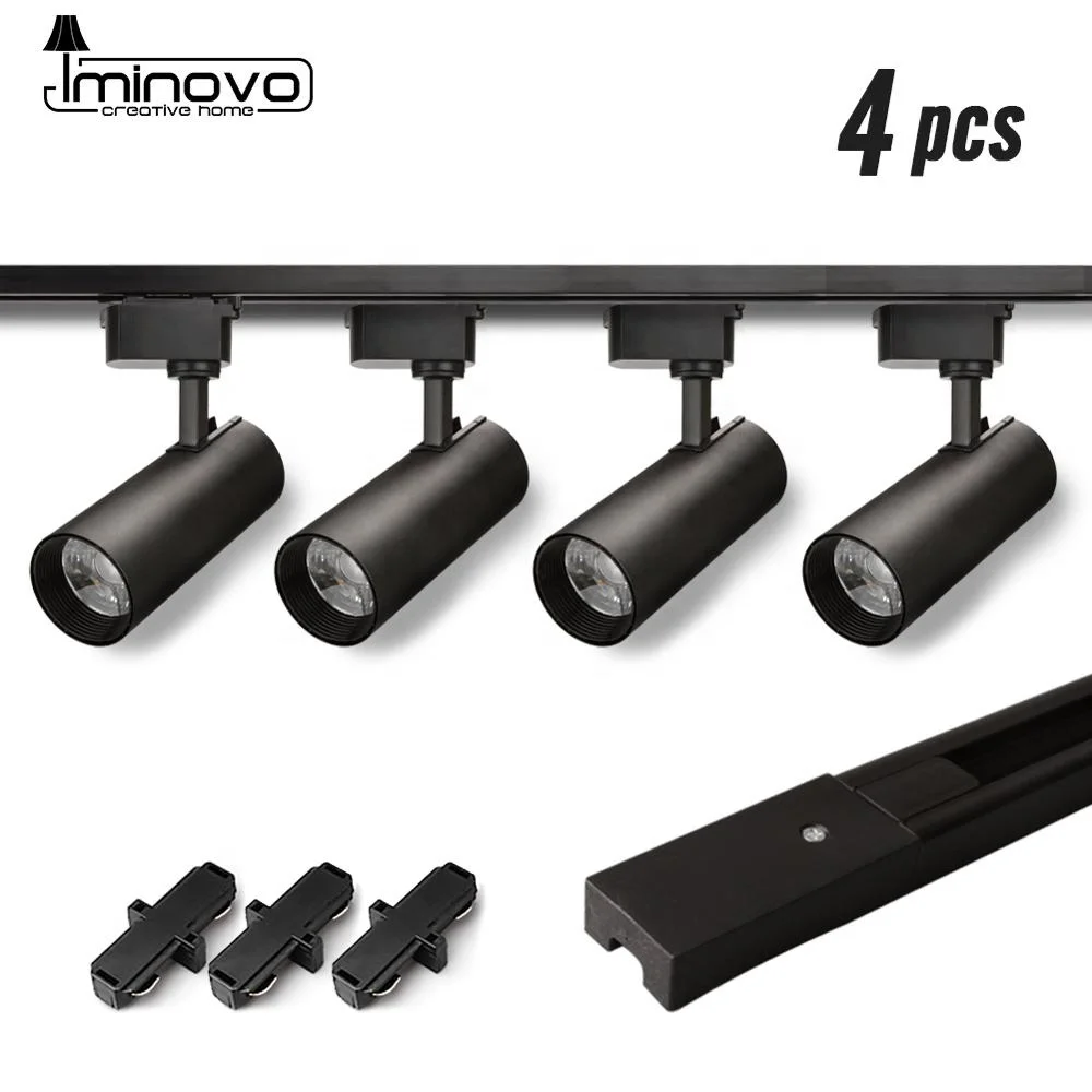 
4 pcs LED Track Light 10W 20W 30W 40W Adjustable COB Ceiling Rail Lamp Replace Halogen Spotlight Mall Clothing Store 220V 240V 