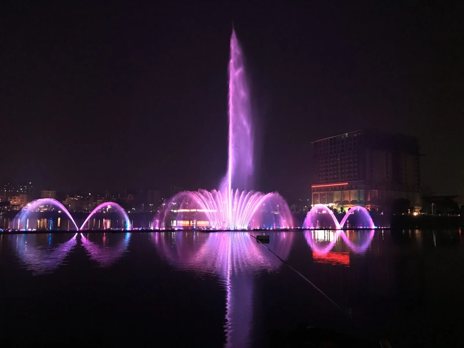 AWS Large Programming Water Fountain Colorful RGB Led Light Musical Floating Fountain Outdoor DMX512