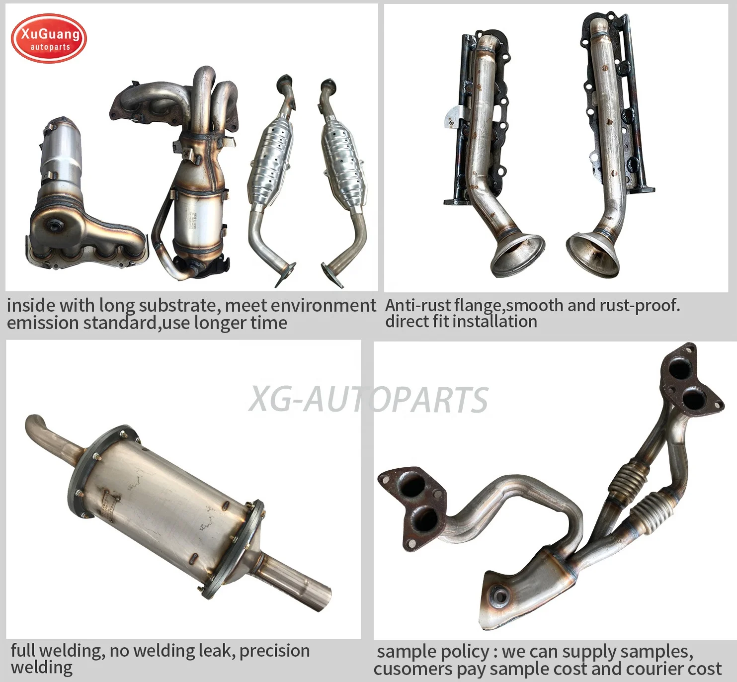 Chery A3 Front Auto Parts Engine Exhaust System Ceramic/Metal Core EURO 4 Three Way Catalyst Direct Fit Catalytic Converters