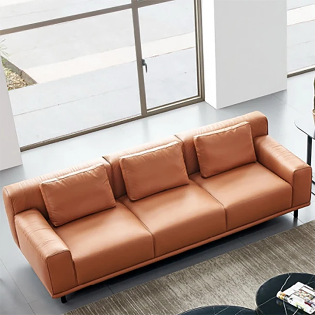 Modern Modular Sectional Sofa Set Couch Leather Couch Brown