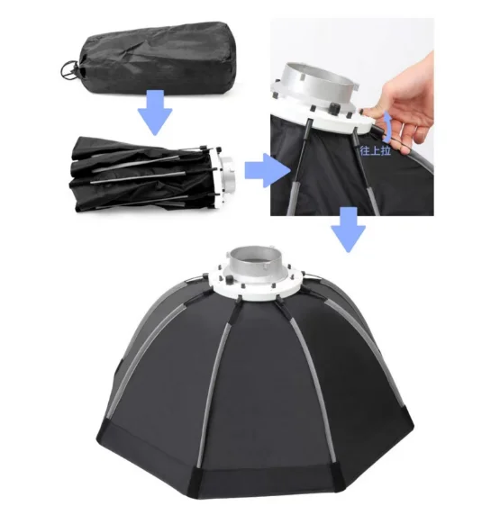 Professional Lighting Speedlite Softbox Bracket Mount Foldable Octagon Softbox for Photography Photographi Lightbox