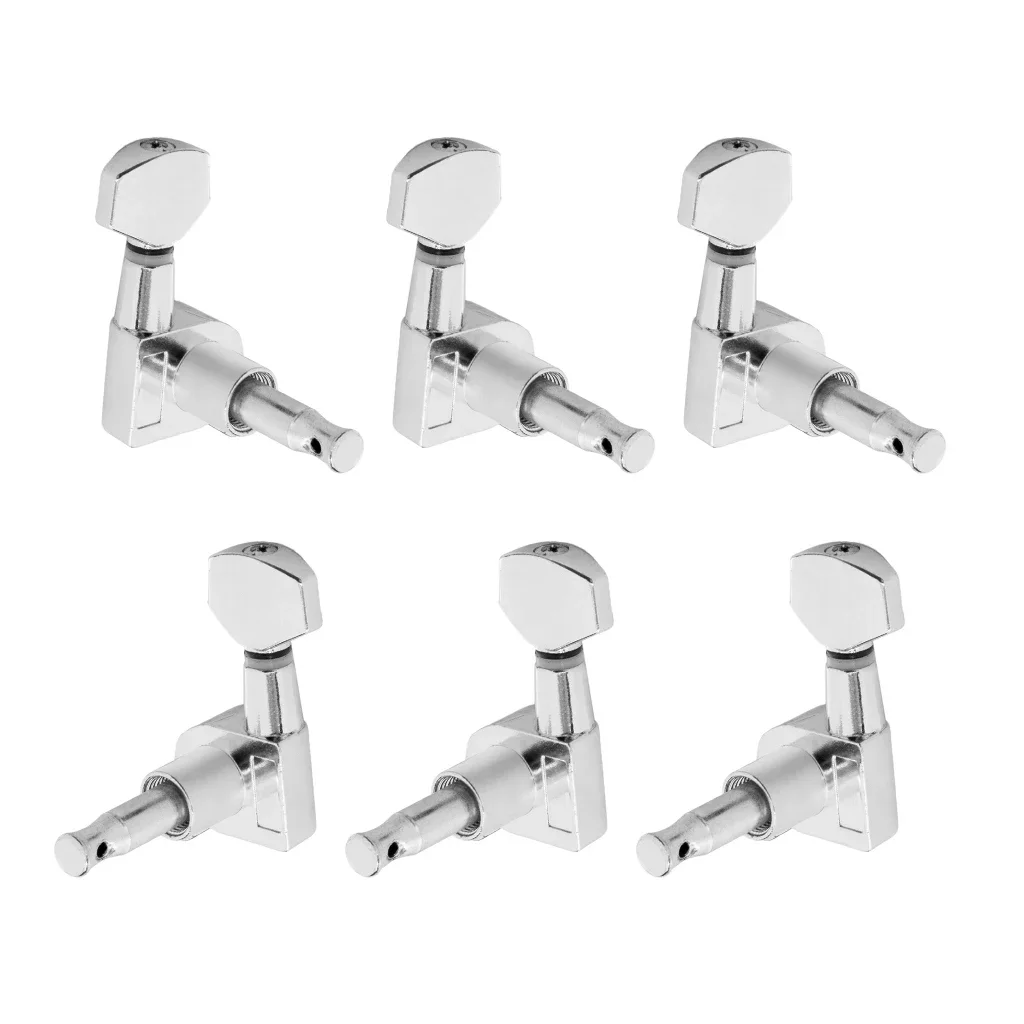 NAOMI 3L3R Acoustic Guitar Tuning Pegs Machine Head Tuners Chrome Knobs Tuning Keys Wear-Resistant Enclosed Locking Tuners