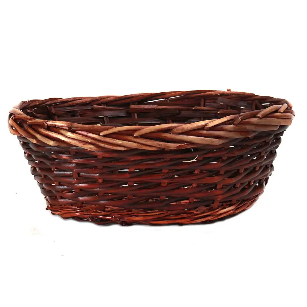 China Basket Supplier Hand Woven Cheap Price Wholesale Willow Material Wicker Gift Basket Tray in Bulk