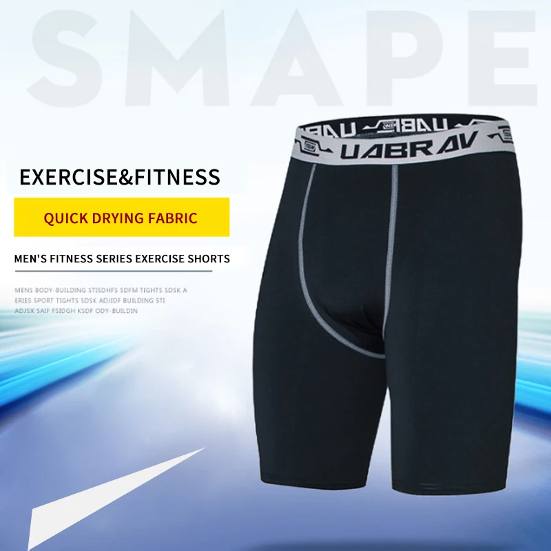 
High Elastic Leggings Fitness Shorts Mens Quick Dry Spandex Running Custom Compression Shorts 