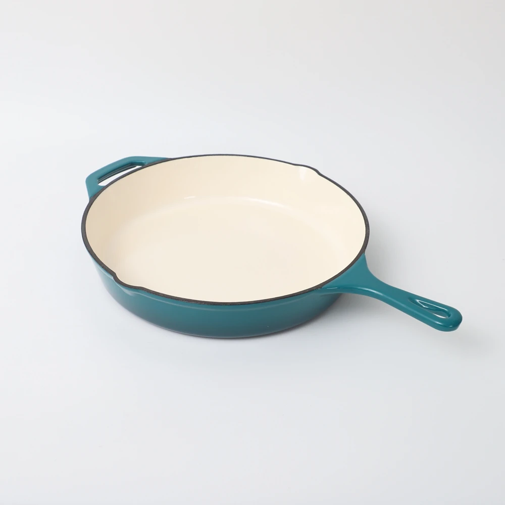 Non-stick Skillet Steak Enamel Cast Iron Skillet with Long Handle Non-stick Frying Pan