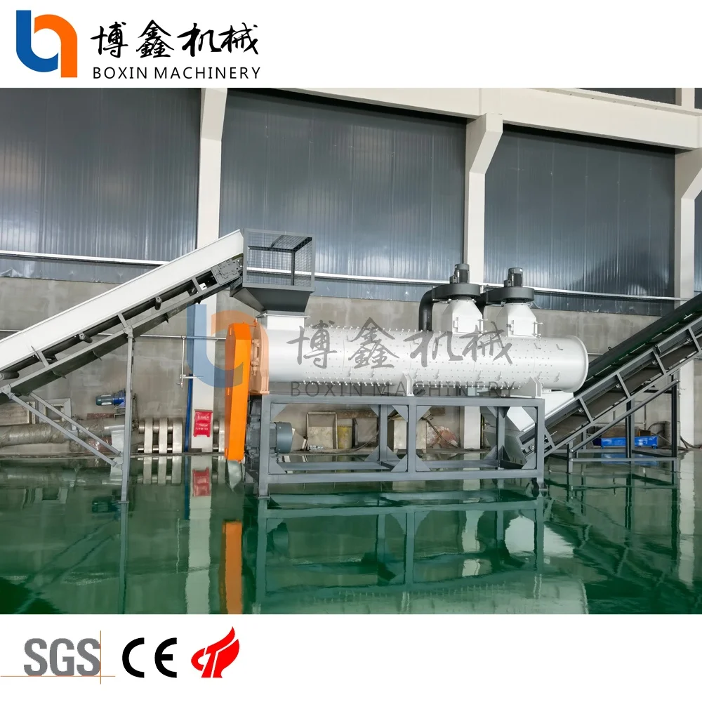 BXA Series Professional PET Plastic Bottles Washing Recycling Line Plastic De-labeling Washing Crushing Recycling Machine