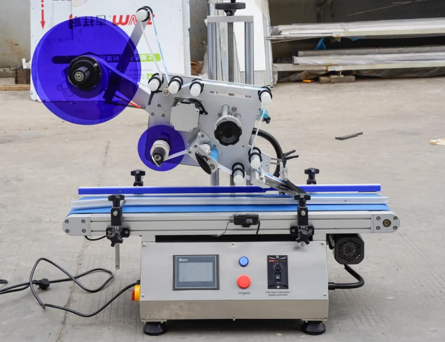 s0-50 Labels/min Bench Top Round Automatic Bottle Label Applicator For Sale Semi Automatic Labeling Machine