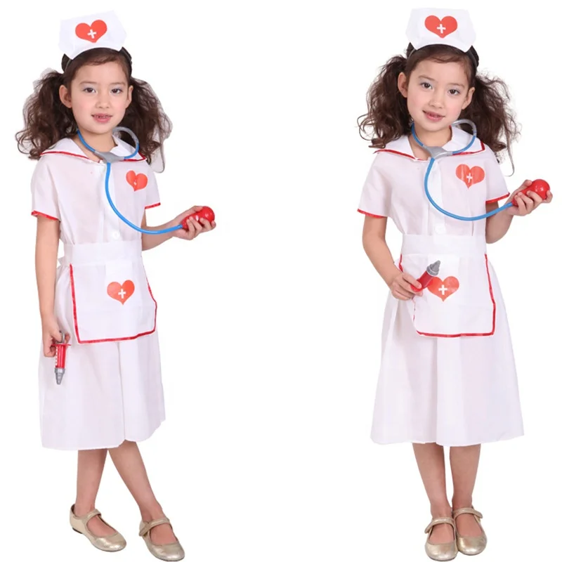 Girls Nurse Costume Kit Children Fancy Dress Costume