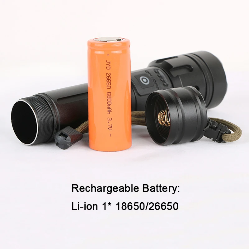 Фонарик XHP50 светодиодный тактический фонарик с USB внешний аккумулятор 18650 26650 перезаряжаемый ручной