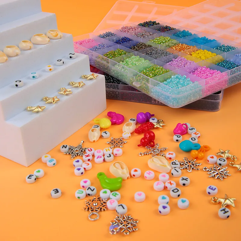 18800+ pcs 3mm 48 Colors Glass Seed Beads,Waist Beads Kit,Small Jewelry Making Kits for Girl Age 6 to 9 Year Old
