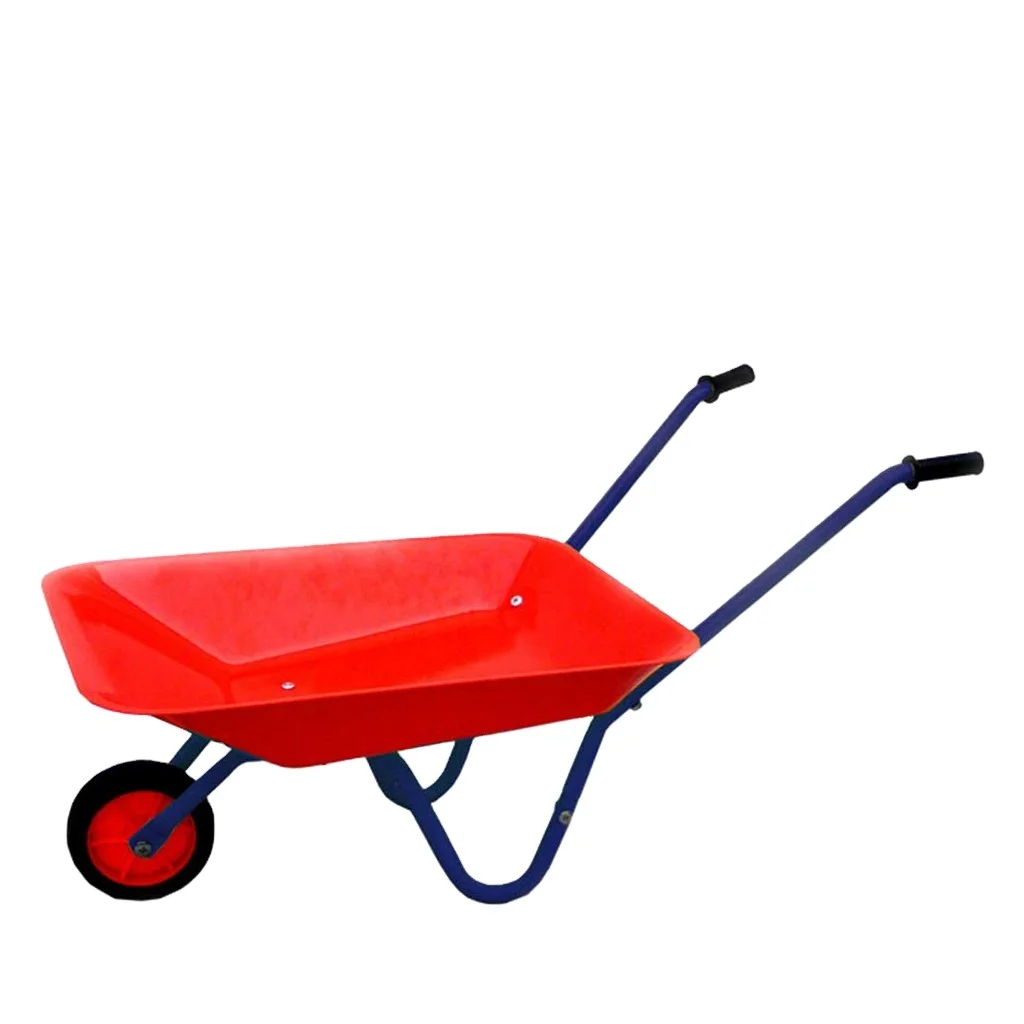 Children Kids Wheelbarrow Small Mini Garden Toy Plastic Tray Solid Wheel Barrow Customized supplier