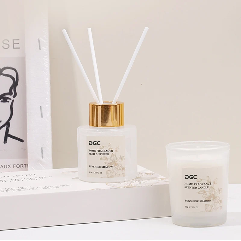 DGC Luxury custom private label  non-toxic agave scent 17 oz  jar scented candle reed diffuser set in bulk