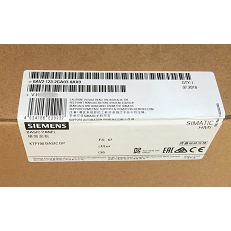 Original SIMATIC HMI 7inch KTP700 Basic, 6AV2124 Basic Panel 6AV2124-0MC01-0AX0 HMI Touch Screen for Siemens
