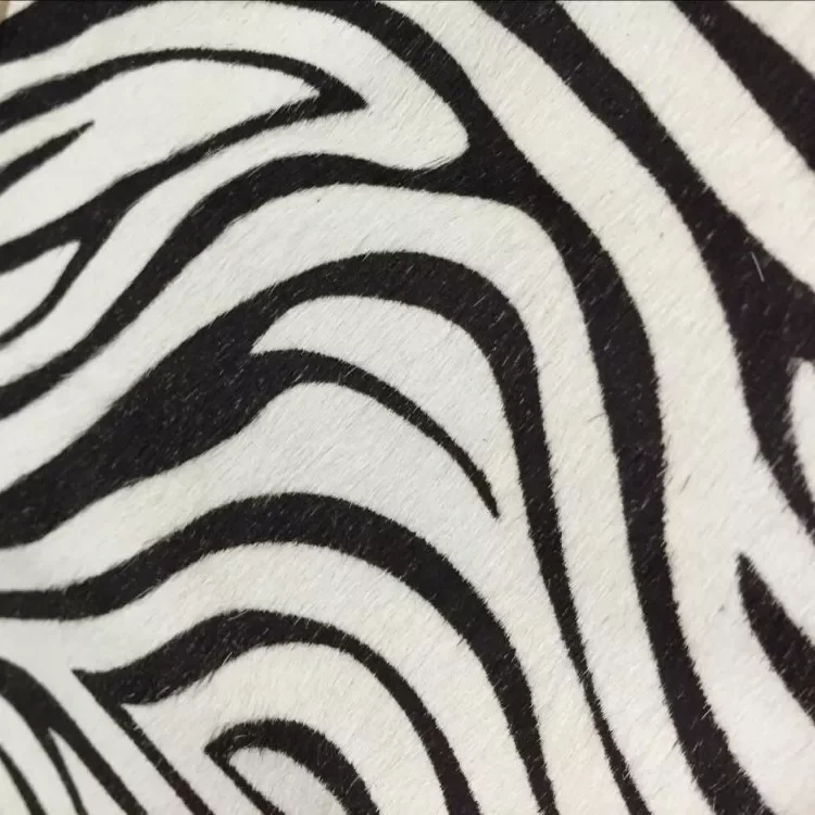 Genuine horse fur fabric zebra stripe black stripe fur fabric for sofa furniture raw material