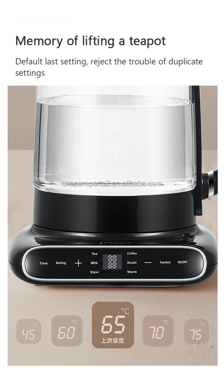 Household Appliance Custom Hotel Tea Maker Machine Electric Turkish Tea Maker and Tray Set with Glass Tea Pot