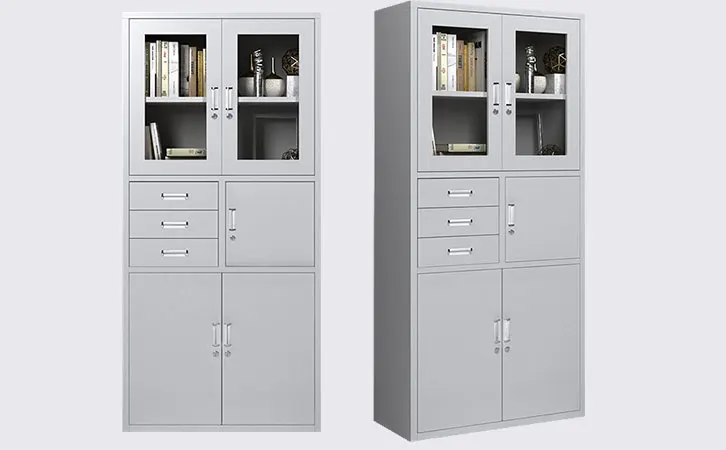 Light grey filing cabinet with 3 drawers super capacity modern iron cupboard