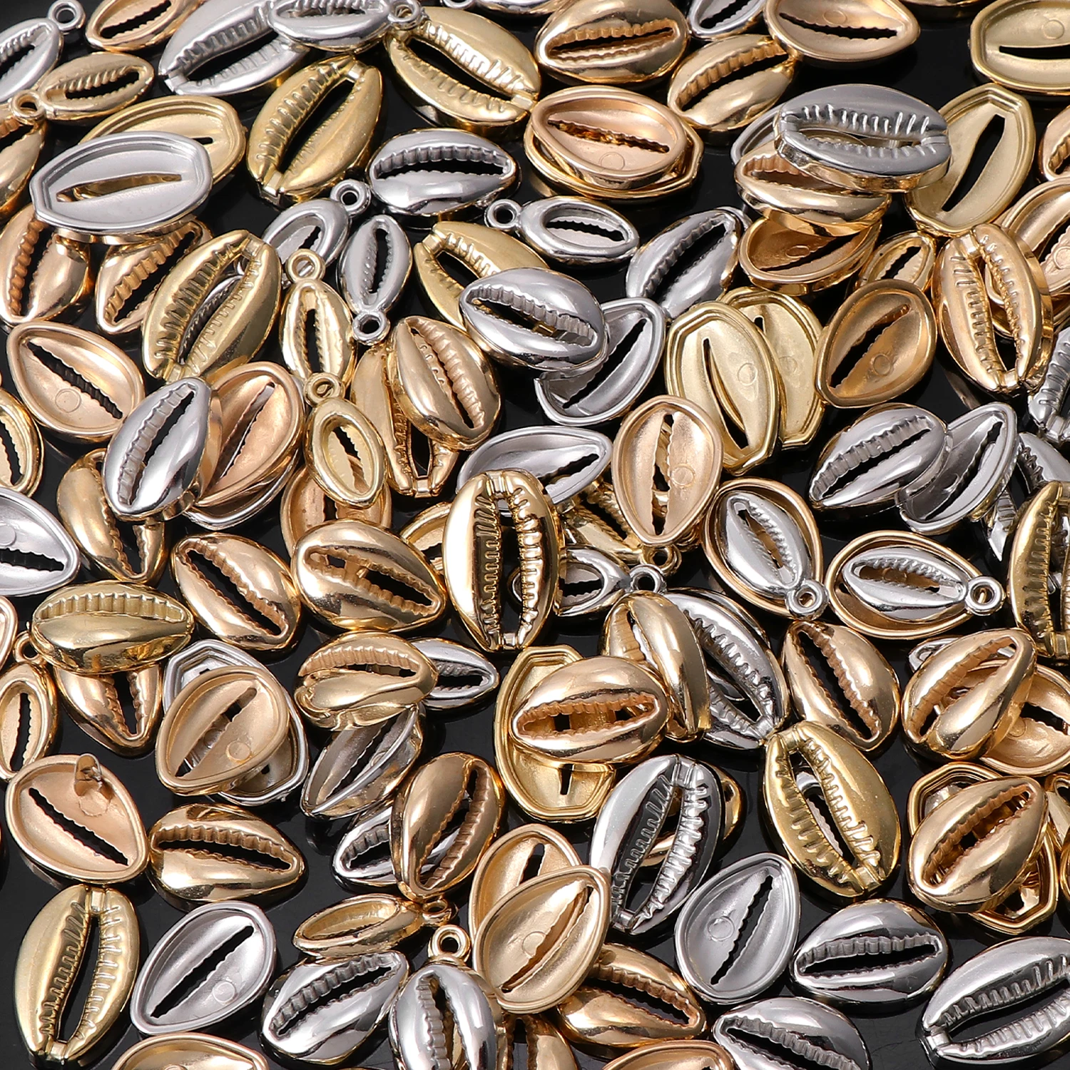 Metallic Cowrie Shell Beads Seashell Beads Diy Bracelet Anklet Handmade Craft Jewelry Making Charms Plastic Ccb Beads