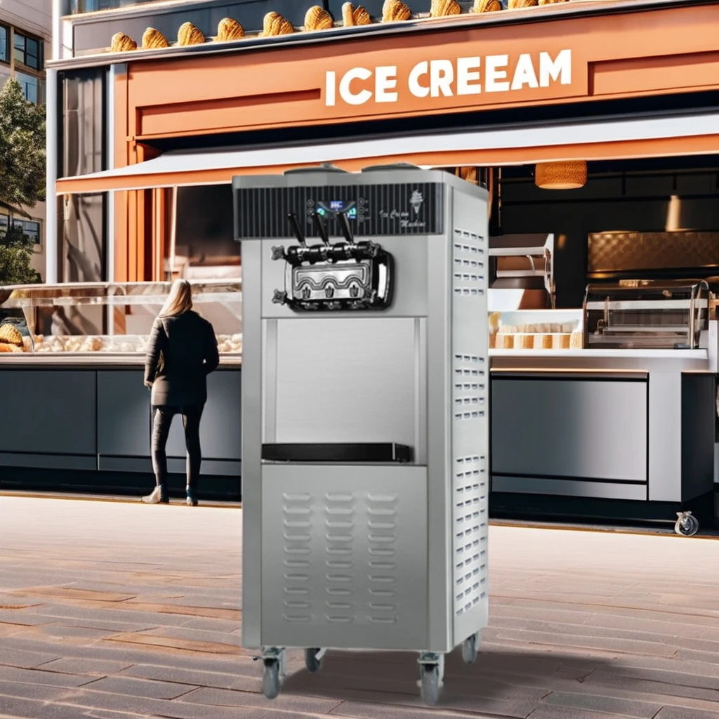 Adjustable Hardness portable Soft Serve 3 Flavor Ice Cream making Machine For Sale