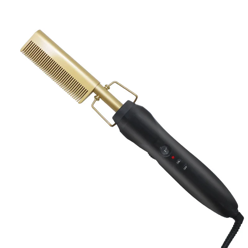 New Product Hair Curling, Straightener Brush Titanium Alloy Copper Hair Straightener 500 Degree Hot Comb