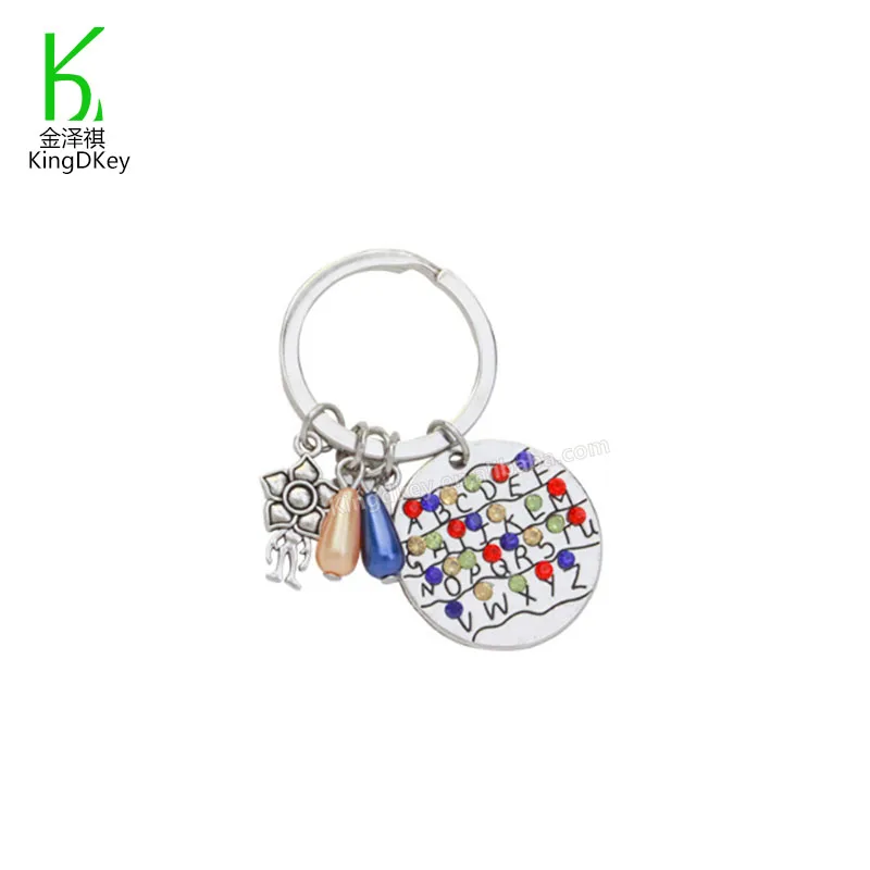 Stainless Steel Necklace Video Stranger Things Eleven No.11 26-letter Necklace Pendant Jewelry Wholesale Metal Dog keyTag